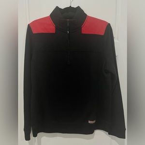 Classic Vineyard Vines 1/4 Zip - Size L- Black and Red. NWOT